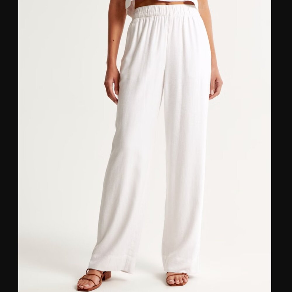 NWT Abercrombie Linen Blend Pant - Size L SHORT